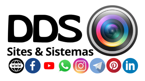 Marca DDS Sites & Sistemas com lente colorida